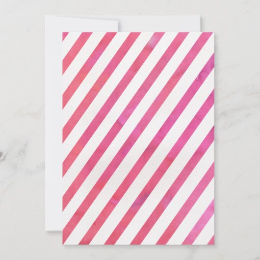 Waterverf Flamingo 1e verjaardag Uitnodiging (Achterkant)