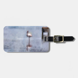 Waterverf Flamingo Bagagelabel