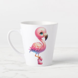 Waterverf Flamingo Cartoon Beeldmateriaal Latte Mok