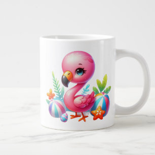 Waterverf Flamingo Cartoon Clipart Extra Grote Beker