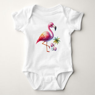 Waterverf Flamingo Cartoon Clipart Romper