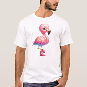 Waterverf Flamingo Cartoon Clipart T-shirt