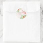 Waterverf Flamingo en Funny Quote Tropical Ronde Sticker (Tas)