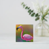 Waterverf Flamingo Graphic Vierkante Visitekaartje (Staand voorkant)