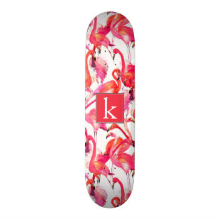 Waterverf flamingo in Waterverven   Jouw namen toe Skateboard