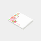 Waterverf Flamingo met Rozen gepersonaliseerd Post-it® Notes (Schuin)