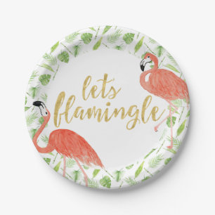 Waterverf Flamingo Party Paper Borden Papieren Bordje