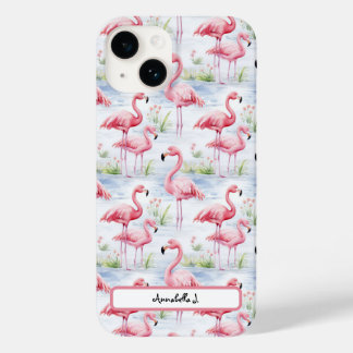 Waterverf Flamingo patroon Case-Mate iPhone 14 Hoesje