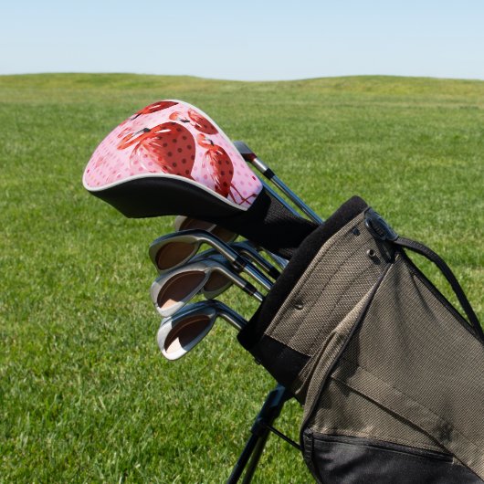 Waterverf Flamingo patroon Golfheadcover (Insitu)