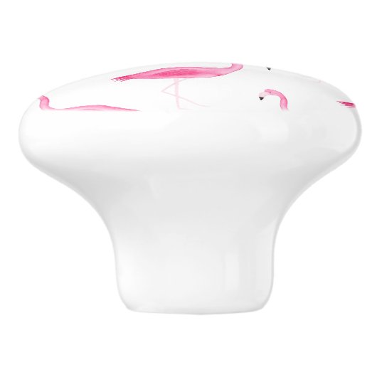 Waterverf Flamingo patroon Keramische Knop (Zijkant)