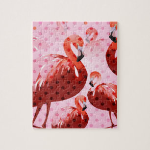 Waterverf Flamingo patroon Legpuzzel