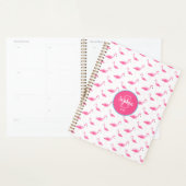 Waterverf Flamingo patroon op maat Planner (Display)