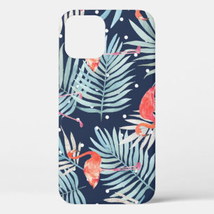 Waterverf Flamingo: Roze Tropische Elegantie. iPhone 12 Hoesje