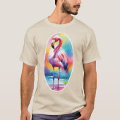 Waterverf Flamingo T-shirt (Voorkant)