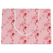 Waterverf Flamingo Tropische Kerstvakantie Groot Cadeauzakje (Voorkant)