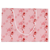 Waterverf Flamingo Tropische Kerstvakantie Groot Cadeauzakje (Achterkant)