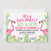 Waterverf Flamingos Birthday Party Invitation Kaart (Voorkant)