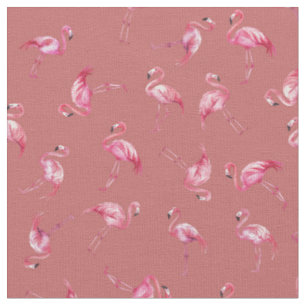 Waterverf Flamingo's door elkaar op Vervaaagde Rod Stof