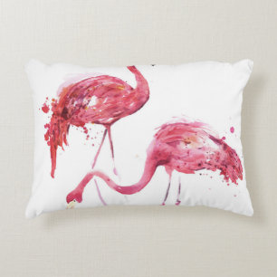 Waterverf flamingo's, elegant ontwerp. accent kussen