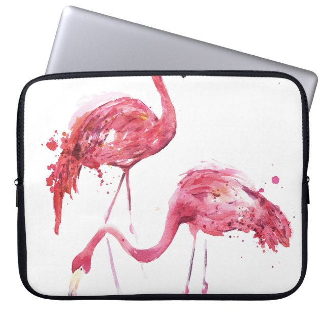 Waterverf flamingo's, elegant ontwerp. laptop sleeve (Voorkant)