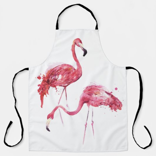 Waterverf flamingo's, elegant ontwerp. schort (Voorkant)