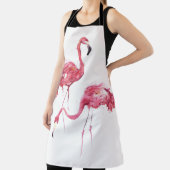 Waterverf flamingo's, elegant ontwerp. schort (Insitu)