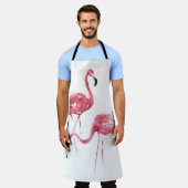 Waterverf flamingo's, elegant ontwerp. schort (Gedragen)