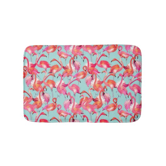 Waterverf Flamingos Gathered Badmat (Voorkant)