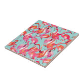 Waterverf Flamingos Gathered Tegeltje (Zijkant)