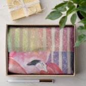 Waterverf Flamingos Glitter Gold Stripes Tissuepapier (Geschenk)