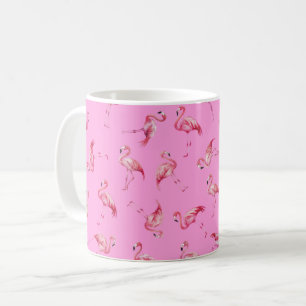 Waterverf Flamingo's op Roze Ondersteboven Koffiemok