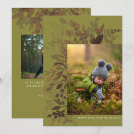 Waterverf flesjes nieuwe jaren kaart groen