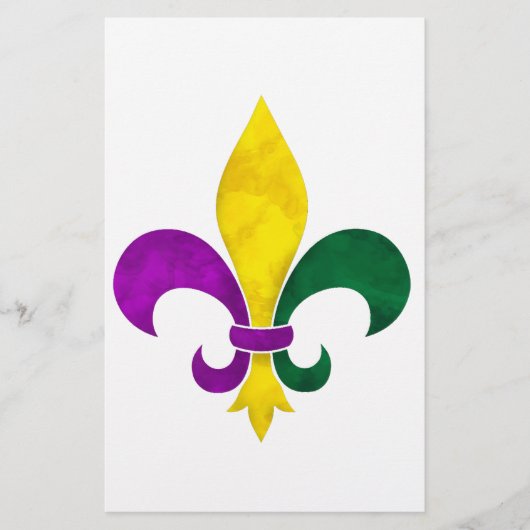 waterverf fleur de lis briefpapier (Voorkant)