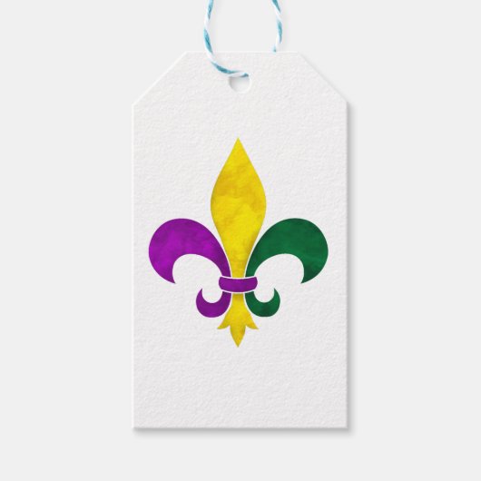 waterverf fleur de lis cadeaulabel (Voorkant)