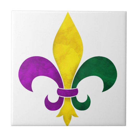 waterverf fleur de lis tegeltje (Voorkant)