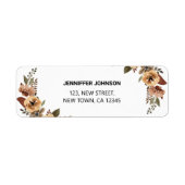 Waterverf Flora Botanical retour adreslabel Etiket (Voorkant)