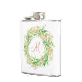 Waterverf flora met monogram heupfles (Links)
