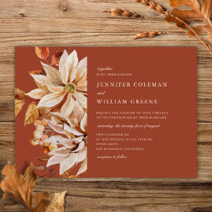 Waterverf Flora Terracotta Wedding Kaart