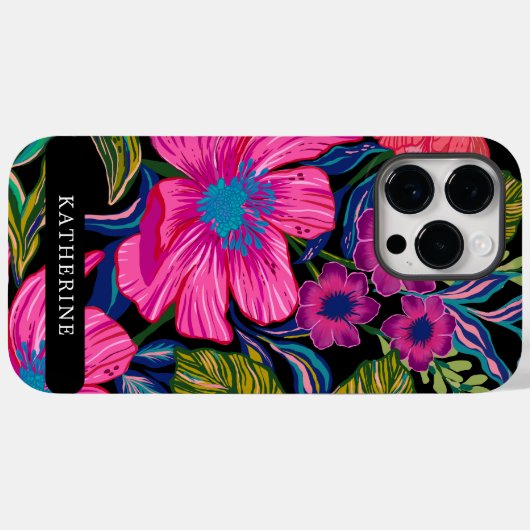 Waterverf floraal en botanisch blauw Case-Mate iPhone case (Achterkant (horizontaal))