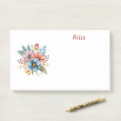 Waterverf floraal post-it® notes (Op bureau)