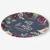 Waterverf floraal + script trouwdag Mr & Mrs Papieren Bordje (Gekanteld)