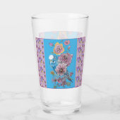 Waterverf floraaldames glas tumbler (Achterkant)