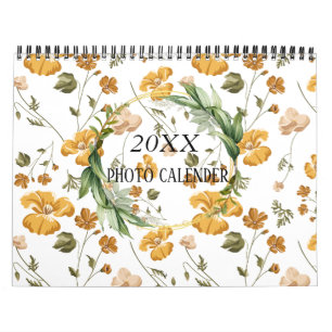Waterverf Floral 12 Fotokalender met notities Ca Kalender