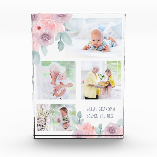 Waterverf Floral 4 Afbeelding Fotoblokken (Voorkant)