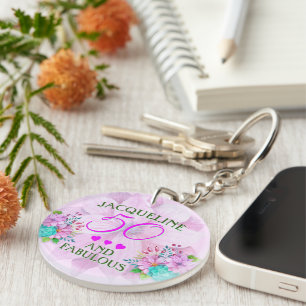 Waterverf Floral 50 en Fabulous Sleutelhanger