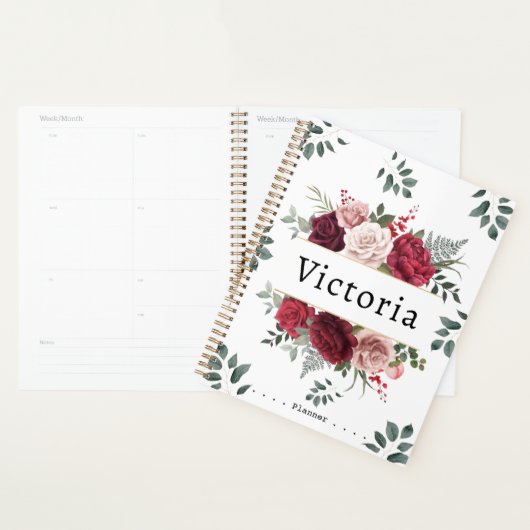 Waterverf - Floral aangepaste naamplaatje Planner (Display)