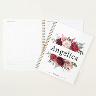 Waterverf - Floral aangepaste naamplaatje Planner