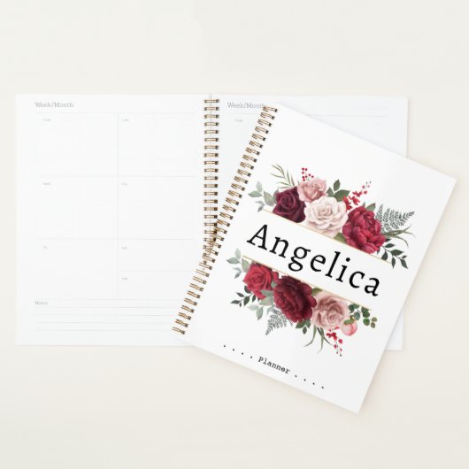 Waterverf - Floral aangepaste naamplaatje Planner (Display)