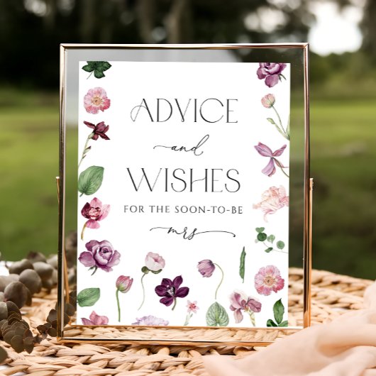 Waterverf Floral Advice en wenst Poster
