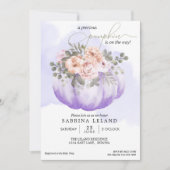 Waterverf Floral Amethyst Pumpkin Baby shower Kaart (Voorkant)